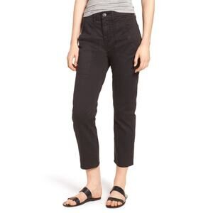 NEW Hudson Cropped Cargo Pants Black Utility Ankle Stretch Womens 26